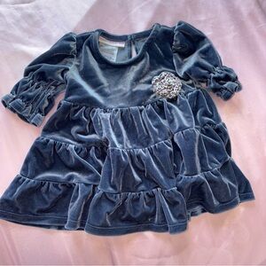 Bonnie Baby Blue Velvet Dress